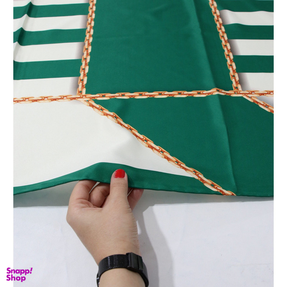 روسری زنانه آنالیا مدل ابریشم دست دوز طرح زنجیری کلاسیک کد ana-2821