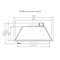 هود مخفی استیل البرز مدل SA-505-B