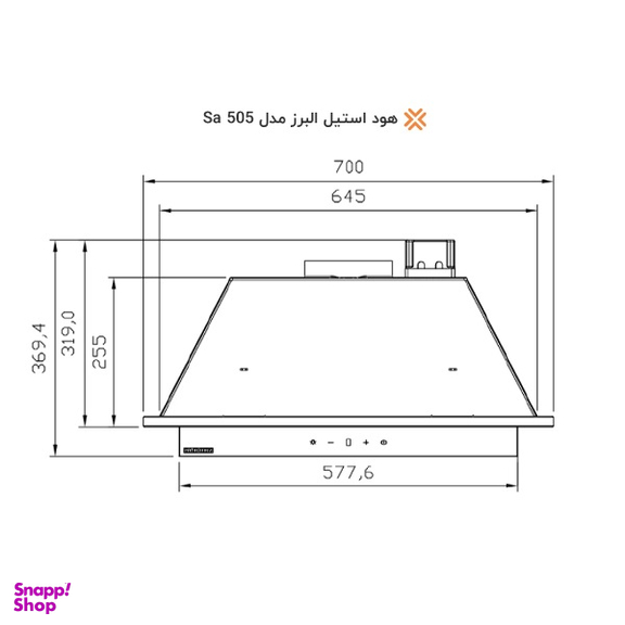 هود مخفی استیل البرز مدل SA-505-B
