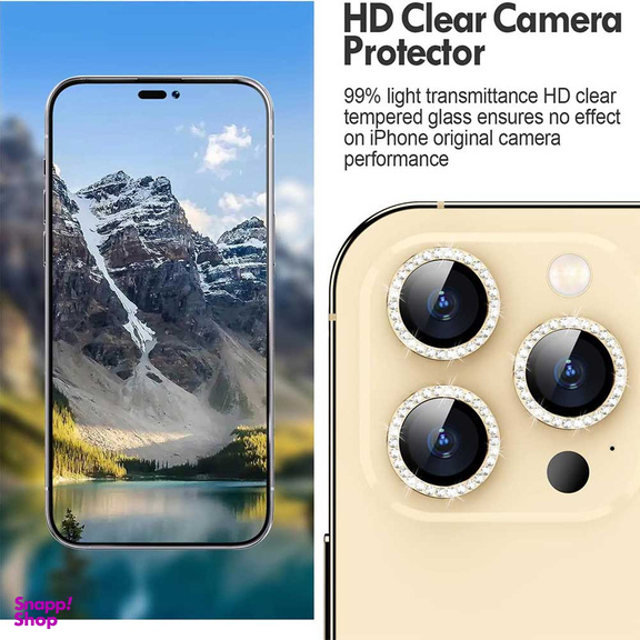 محافظ لنز دوربین بوف مدل Diamond-Luxury-G مناسب برای گوشی موبایل اپل iphone 14 Pro Max / 14 Pro