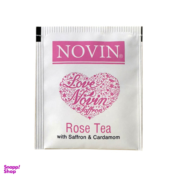 دمنوش گل محمدی زعفرانی نوین زعفران بسته 20 عددی