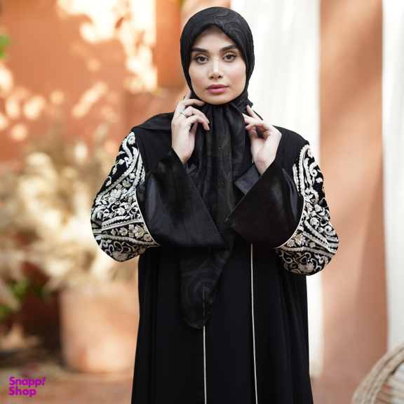 مانتو زنانه مدل عبایی مجلسی کد 303 رنگ مشکی