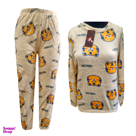 ست تیشرت و شلوار حوله ای زنانه مدل گربه کد H770