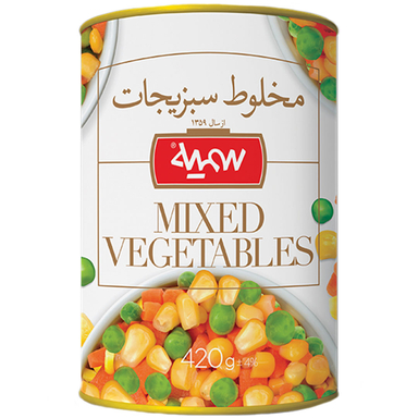 کنسرو مخلوط سبزیجات سمیه وزن ۳۸۰ گرم