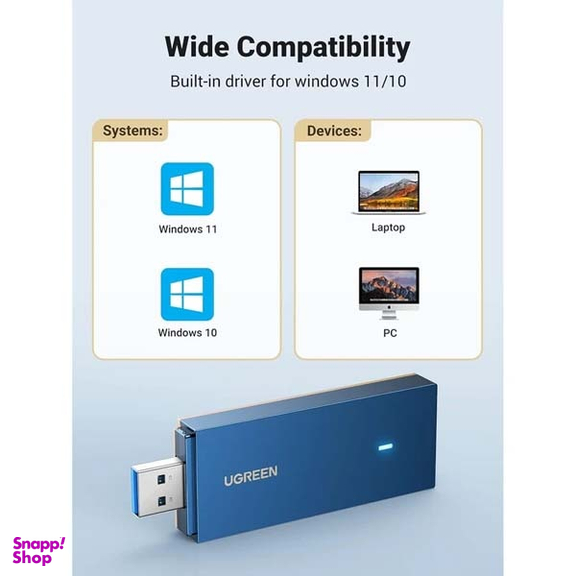 کارت شبکه بی سیم WiFi6-AX1800 دو باند USB 3.0 یوگرین مدل 90340-CM499