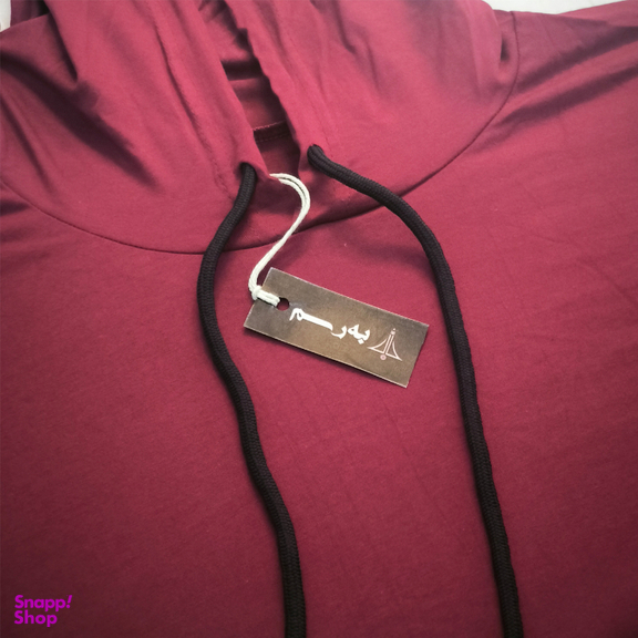 تیشرت کلاهدار مردانه به رسم کد 95000 رنگ زرشکی