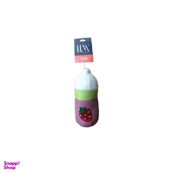 اسباب بازی سگ و گربه لونا مدل شیشه شیر طرح توت فرنگی