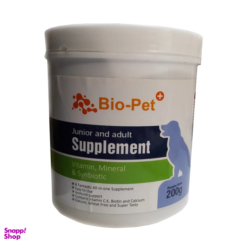 پودر مکمل سگ بایو پت مدل Junior and adult Supplement وزن 200 گرم