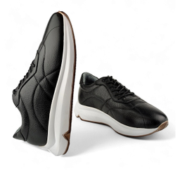 کفش کتانی زنانه چرم کاکتوس مدل WS۱۰۵۶ رنگ مشکی