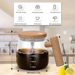 ماگ همزن دار مدل EM-CUP به همراه 2 عدد باتری نیم قلم