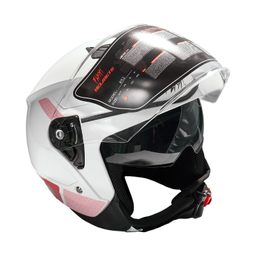 کلاه کاسکت بدون فک فلش مدل 852 glossy pink-white