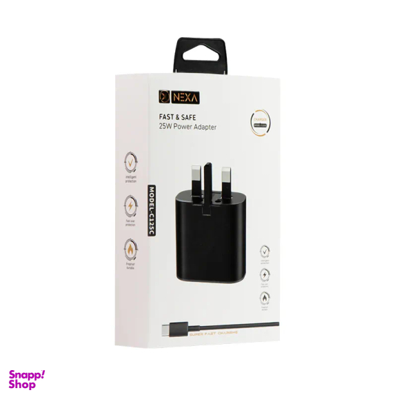 شارژر دیواری نکسا مدل C125C به همراه کابل Type-C