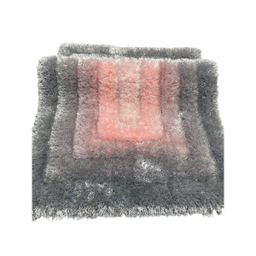 فرش ماشینی بزرگمهر مدل شگی 3D کد 55015 رنگ طوسی نقره ای