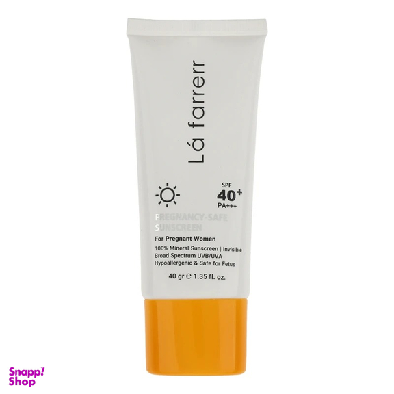 کرم ضد آفتاب بی‌ رنگ لافارر مدل +SPF40 مخصوص خانم‌ های باردار وزن 40 گرم