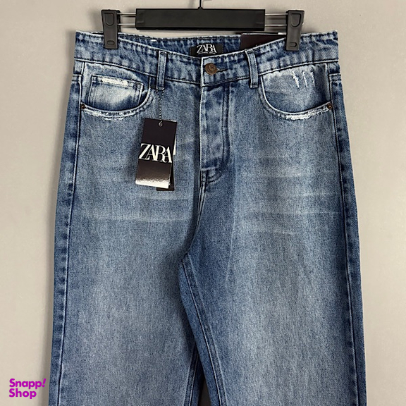 شلوار بگ مردانه طرح ZARA کد 3090 رنگ آبی
