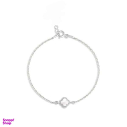 دستبند نقره زنانه مدل ونکلیف صدفی سفید کد 05