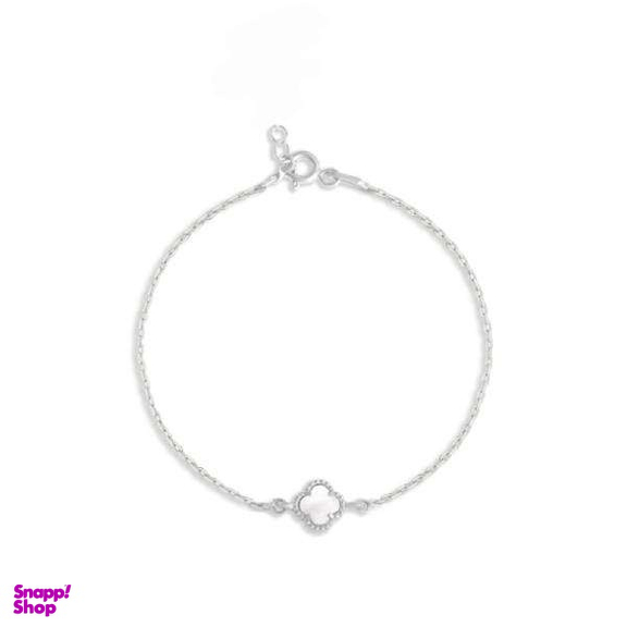 دستبند نقره زنانه مدل ونکلیف صدفی سفید کد 05