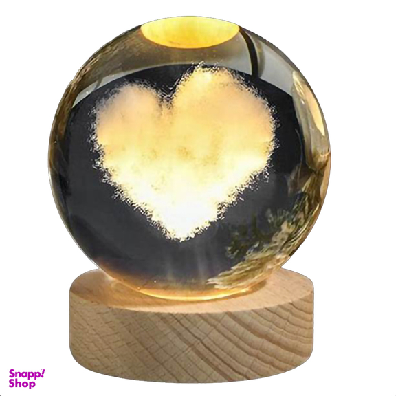 چراغ خواب مدل گوی کریستال طرح قلب عاشقانه