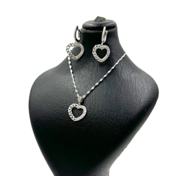 نیم ست نقره زنانه گیرا مدل قلب کد G988