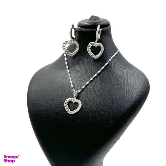 نیم ست نقره زنانه گیرا مدل قلب کد G988