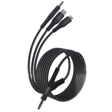 کابل دیتا Jack 3.5mm به Jack 3.5mm/Lightning/Type-C ایکس کین کد XK-AUX114 طول 1.2 متر