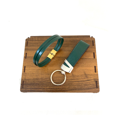 ست هدیه دو تکه زنانه و مردانه چرم مدل SARVAKCHARM کد 3204