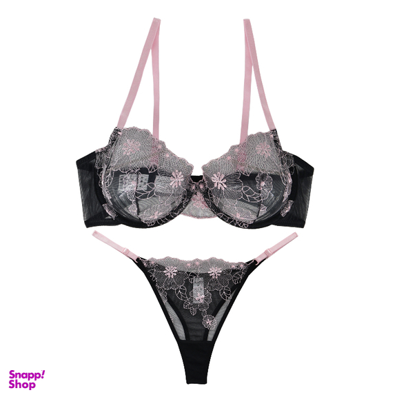 ست شورت و سوتین زنانه برتا کد 2020BS رنگ مشکی