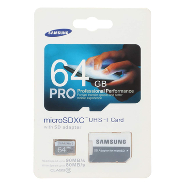 کارت حافظه MicroSDXC سامسونگ مدل Pro کلاس 10 استاندارد UHS-I U1 سرعت 90 MBps ظرفیت 64 گیگابایت