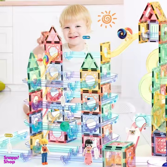 مگنت تایل 208 قطعه کبو مدل لوله ای طرح ماربل