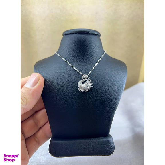 گردنبند نقره زنانه سواروسکی مدل قو تمام سنگ جواهری کد 989845