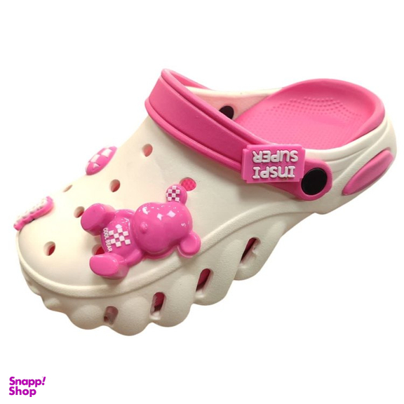 صندل کراکس دخترانه زیتون کد 133624 مدل فلای رنگ سرخابی