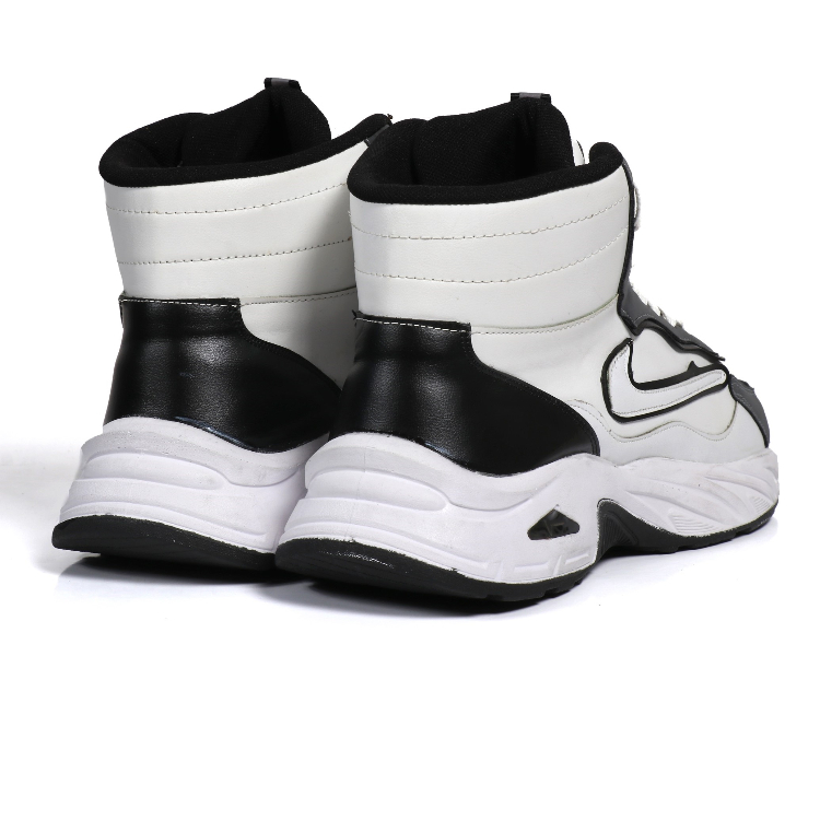 نیم بوت مردانه مدل km2004 رنگ سفید مشکی