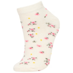 جوراب ساق کوتاه زنانه دفکتو مدل Flowers بسته 5 عددی