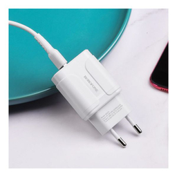شارژر دیواری بروفون مدل BA37A به همراه کابل تبدیل MicroUSB