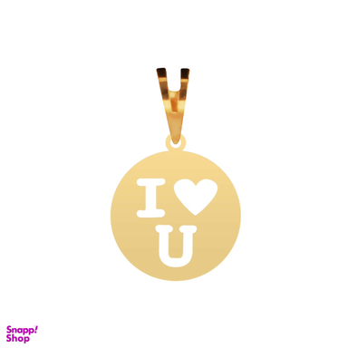 پلاک گردنبند طلا 18 عیار زنانه طرح I Love U کد P-2