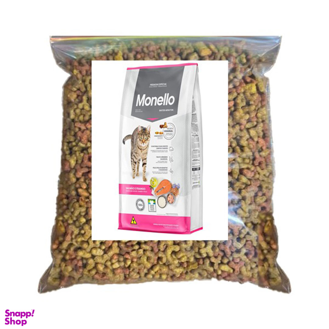 غذا خشک فله گربه بالغ مدل مونلو با طعم ماهی و مرغ وزن 1 کیلوگرم
