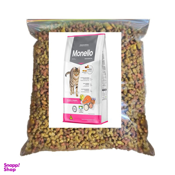 غذا خشک فله گربه بالغ مدل مونلو با طعم ماهی و مرغ وزن 1 کیلوگرم