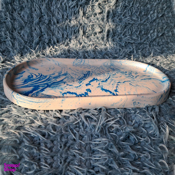 سینی مدل بیضی طرح ماربل کد 10