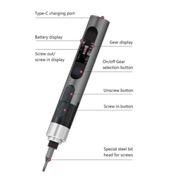 ست 25 تکه پیچ گوشتی شارژی مانت مدل L5 Pro به همراه استند رومیزی کد SH-1173