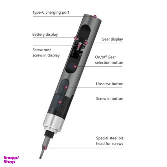 ست 25 تکه پیچ گوشتی شارژی مانت مدل L5 Pro به همراه استند رومیزی کد SH-1173