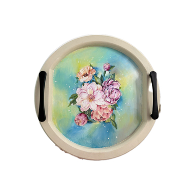 سینی چوبی مدل دسته فلزی 02