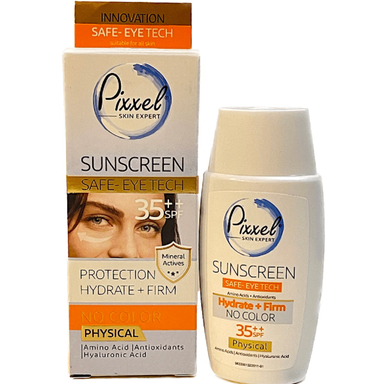 کرم ضد آفتاب دور چشم و صورت فیزیکال بی رنگ پیکسل SPF35 حجم 50 میلی لیتر