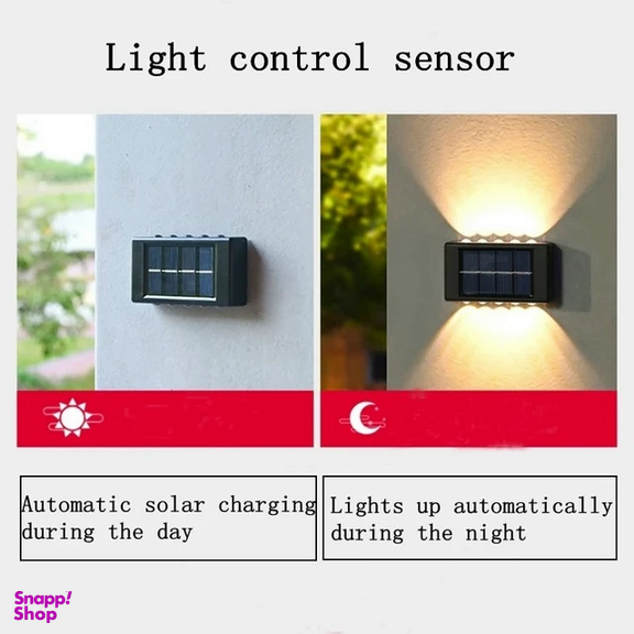 چراغ دیواری خورشیدی دو طرفه سولونیکس مدل 10 LED مجموعه 2 عددی