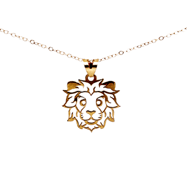 پلاک گردنبند طلا 18 عیار پسرانه طرح شیر