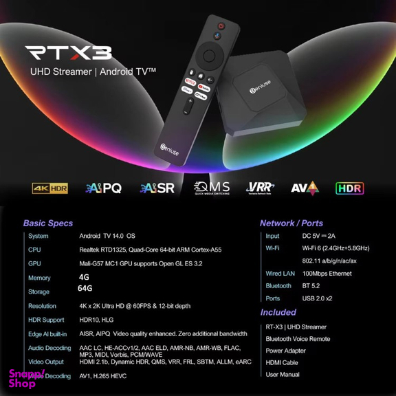 اندرویدباکس بنیوس مدل RTX3