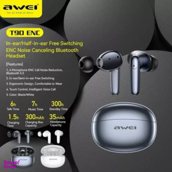 ایرفون بی سیم بلوتوثی اوی مدل Awei T90 ENC