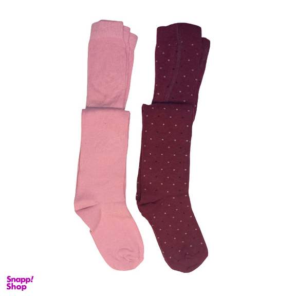 جوراب شلواری دخترانه کولزیون مدل PINK مجموعه 2 عددی
