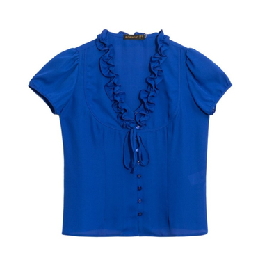 بلوز زنانه برنس مدل فوژان رنگ آبی کاربنی