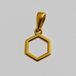 آویز گردنبند طلا 18 عیار زنانه مدل شش ضلعی