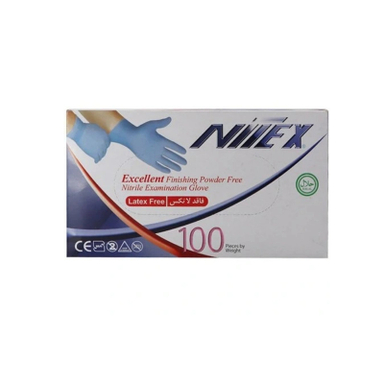 دستکش یک بار مصرف نیتریل مدل Nitex سایز M بسته 100 عددی